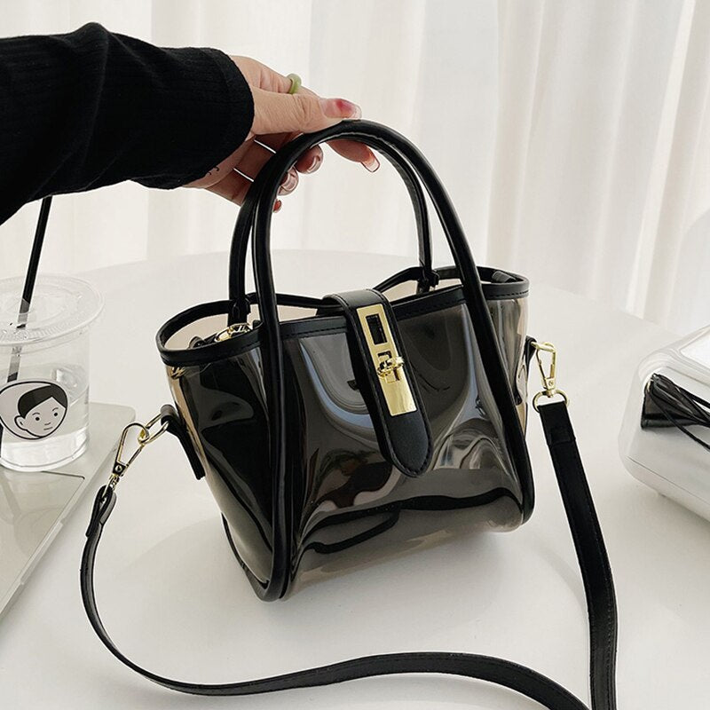 Summer Colorful Jelly Women Bag Brand Designer Women's Crossbody Shoulder Bags Transparent Fashion Handbags Top Handle Purse NEW