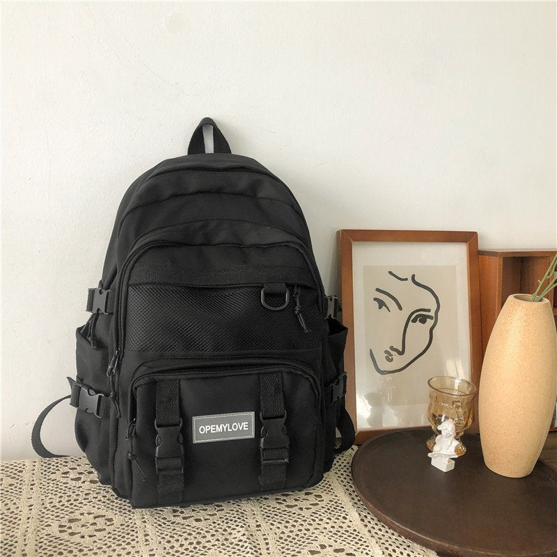 Fashion New Brand Nylon Women Backpacks Waterproof Fabric Rucksack for Teen Girls School Bag Students Bookbag Travel Mochila Big
