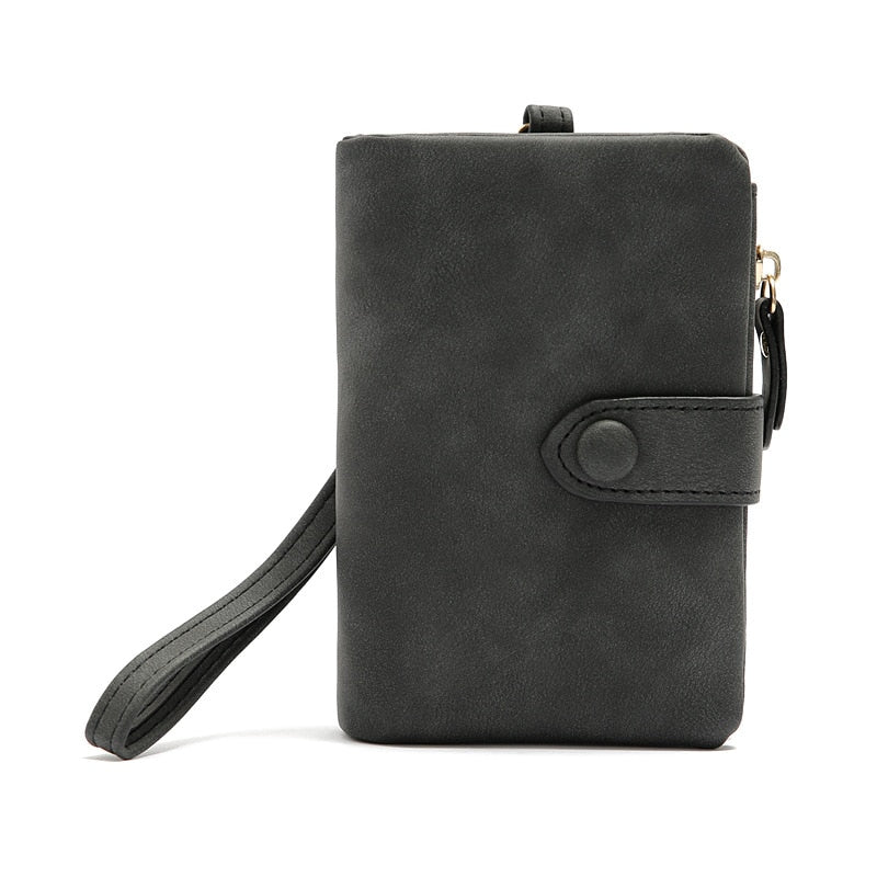 Tri-fold Short Women Wallets With Coin Zipper Pocket Minimalist Frosted Soft Leather Ladies Purses Female Pink Small Wallet