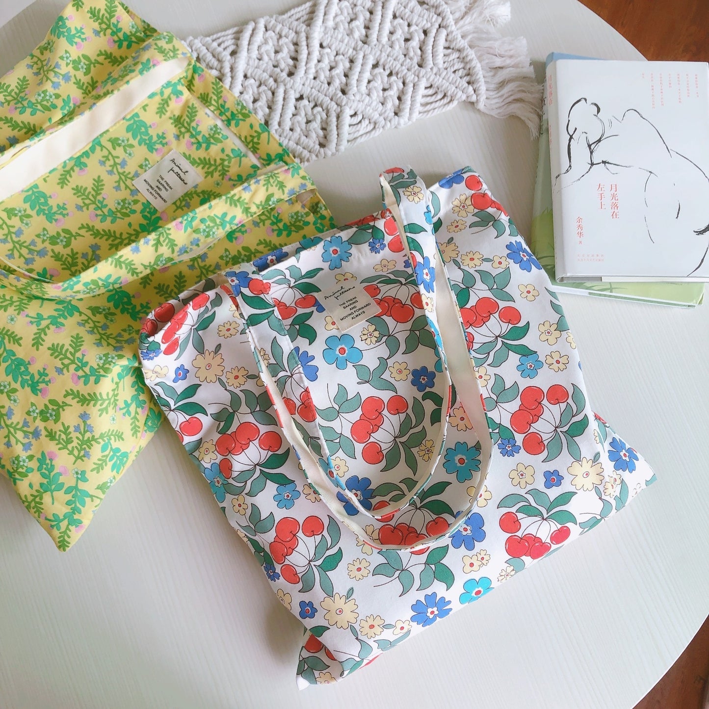 New Fresh Flower Cotton Rag Bag Female Large Capacity Eco Book Handbag Tote Summer Shoulder Bag For Girl
