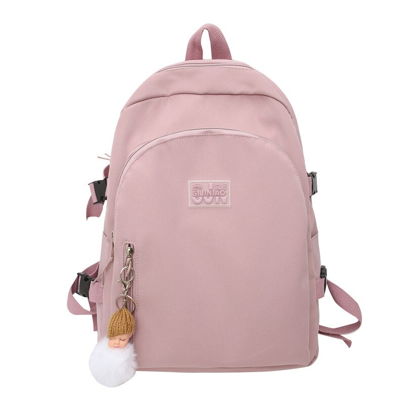 Waterproof Nylon School Backpack Women's Backpacks for Teenagers Girls Large Capacity Women Bag Solid Color Schoolbag Mochila