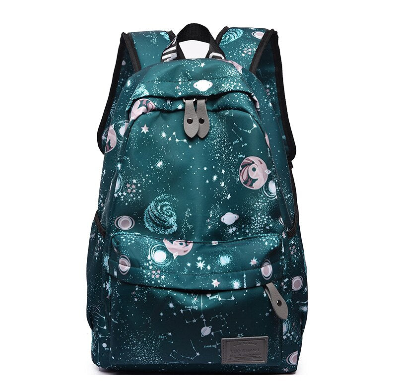 Fashion Teenage Girls School Bags Female Backpacks Planet Printing Laptop Bags for Women Bags Waterproof Travel Backpack Women
