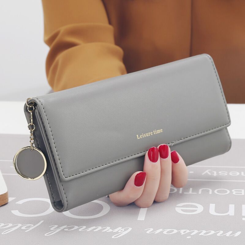 New Fashion Women Wallets Brand Letter Long Tri-fold coin Purse Fresh PU Leather Female Clutch Card Holder Cartera Mujer