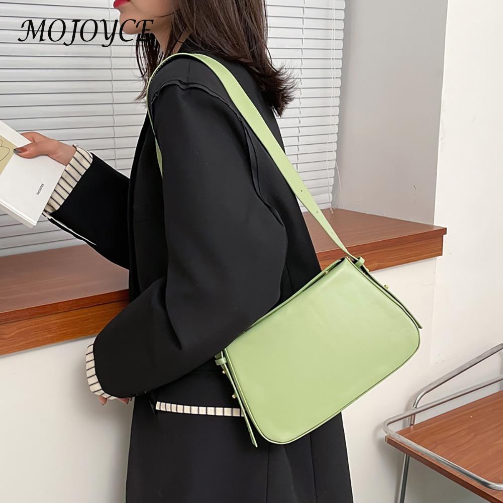 Fashion PU Women Underarm Bags Solid Color Ladies Shoulder Handbags Lady Clutch Quality PU Leather Luxury Simple Shoulder Bag