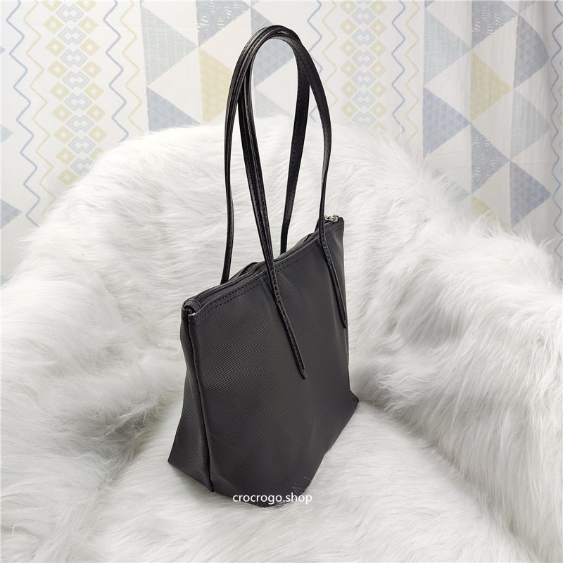 Women's Large Capacity Zipper Shopping Travel Tote Bag Fashion Casual Waterproof PVC Mobile Phone Change Shoulder Bag