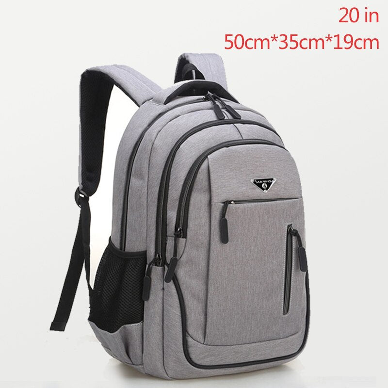 Large Capacity Backpack Men Laptop Backpacks 15.6 Oxford Black Solid Big High School Bags Teen College Boy Gril Student Backpack