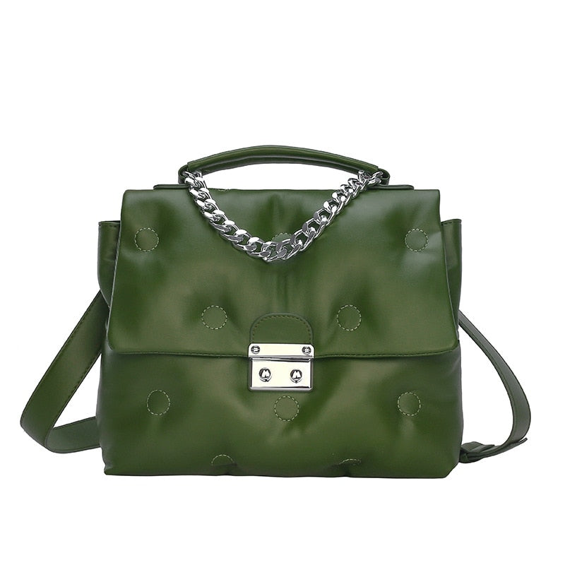 New Casual Simple chain Shoulder Bag Fashion Stitching Wild Messenger Brand Female Totes Crossbody Bags Women Leather Handbag