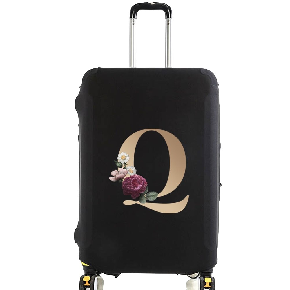 Luggage Protective Cover for 18 To 28 Inch Fashion Gold Letter Name Trolley Suitcase Elastic Dust Bags Case Travel Accessories