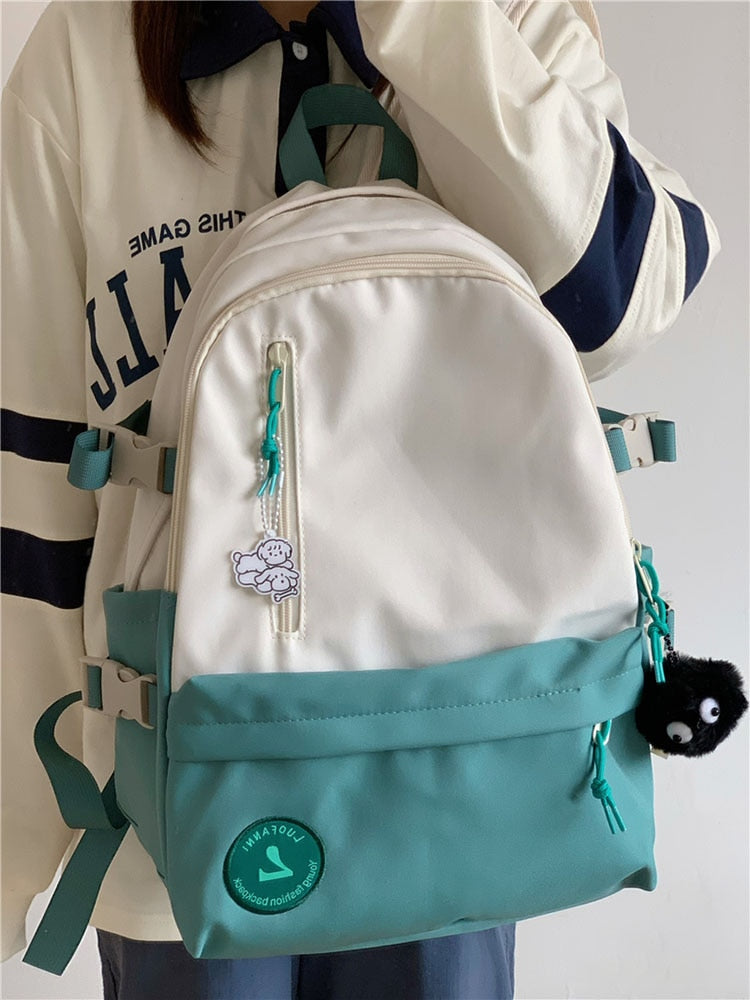 Women Backpack Korean Fashion Travel Bag Zipper High Capacity Notebook Harajuku Laptop Kawaii Teenagers Aesthetic School Bags