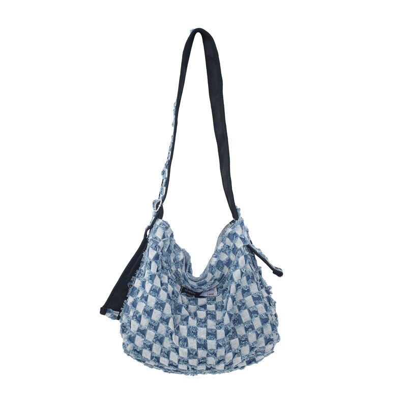 Large Capacity Canvas Shoulder Bags For Women Solid Fashion Fold Female Handbag Jean Big Shopping Eco Bag Denim Crossbody Bags