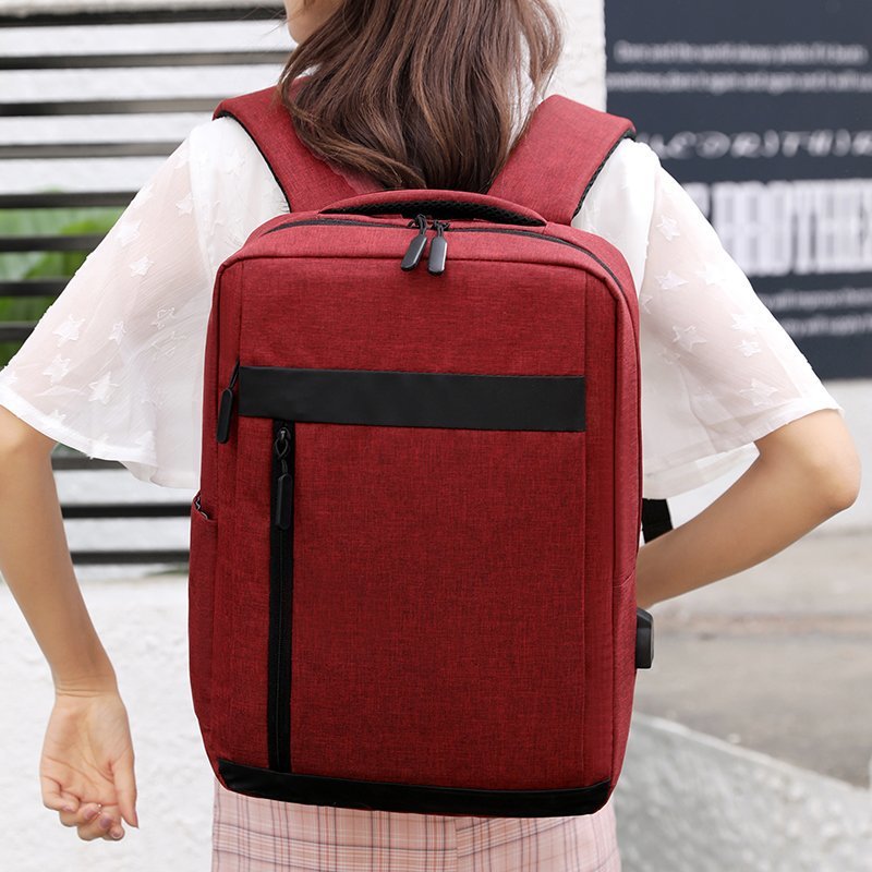 Men'S Business Computer Backpack Travel Simple Solid Color Backpacks Affordable Unisex Nylon Fashion Male Backpack