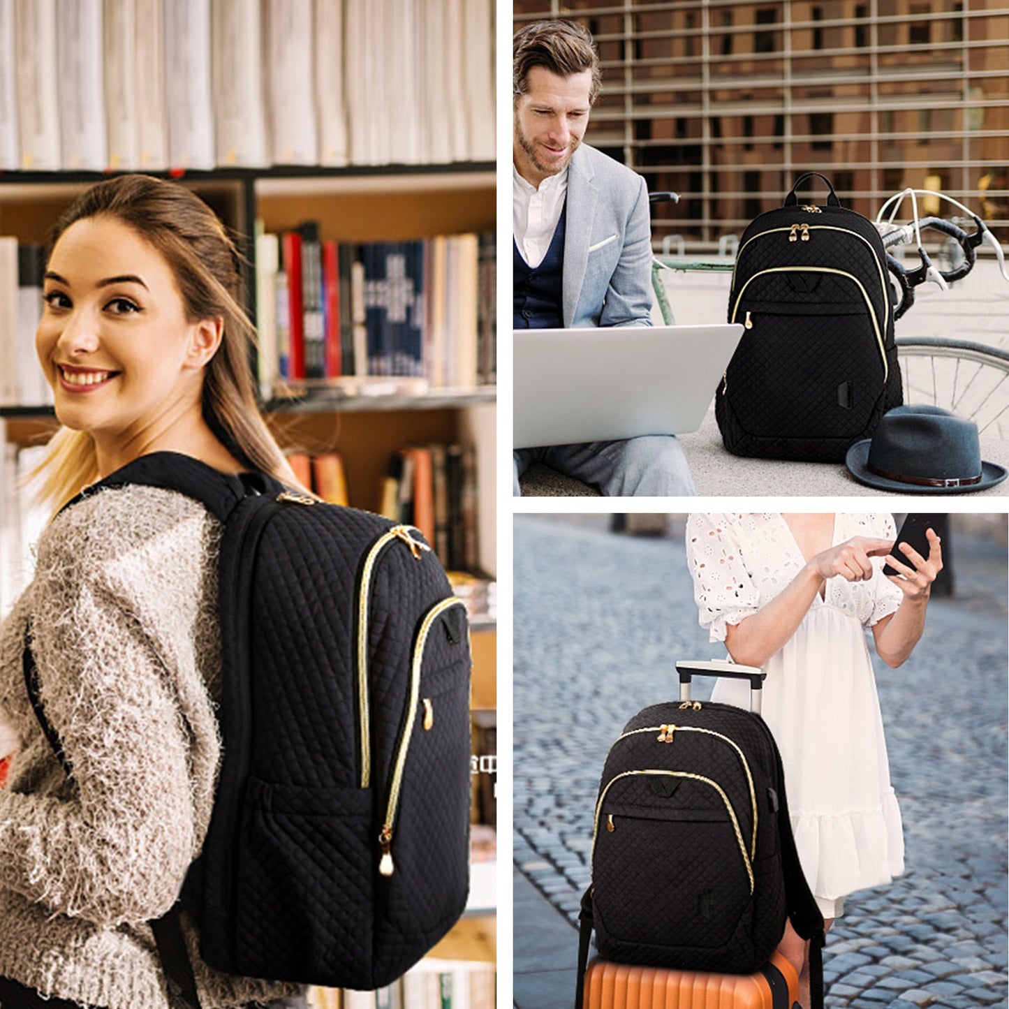 BAGSMART Anti-theft Waterproof 15.6 Inch Laptop Backpack School Backpacks USB Charging Port Men Business Travel Backpack Women