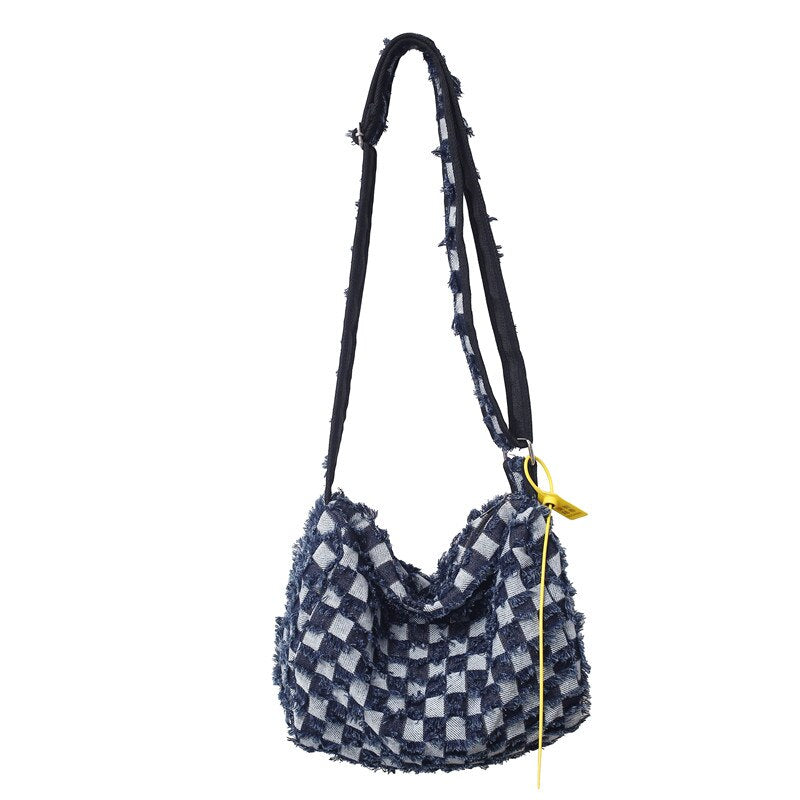 Large Capacity Canvas Shoulder Bags For Women Solid Fashion Fold Female Handbag Jean Big Shopping Eco Bag Denim Crossbody Bags