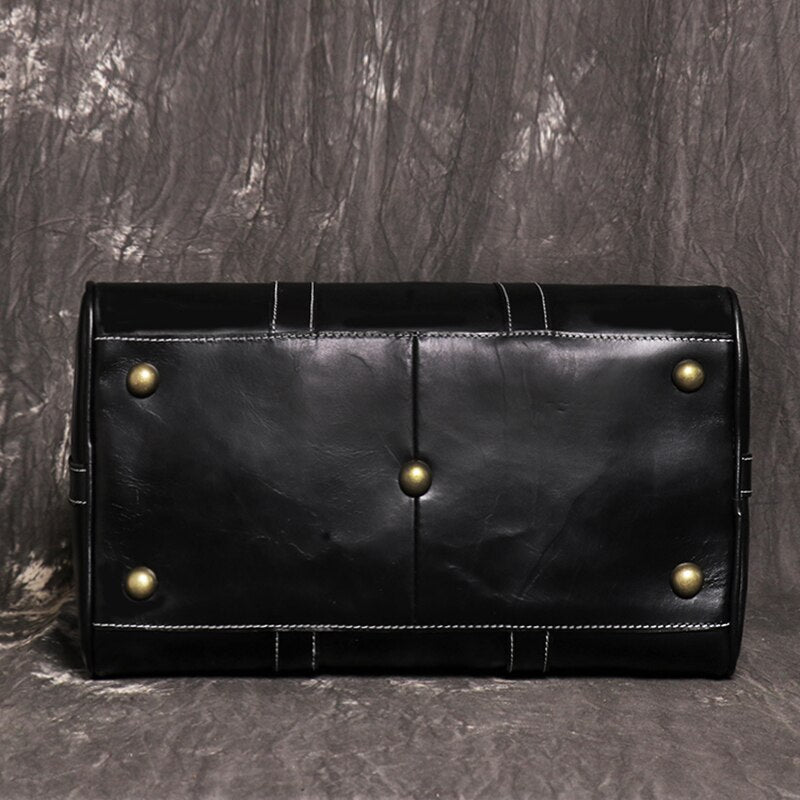 Vintage Men's Cowhide Leather Business Short-distance Carry Hand Luggage Bags Large-capacity Travel Bag Simple Messenger Bags