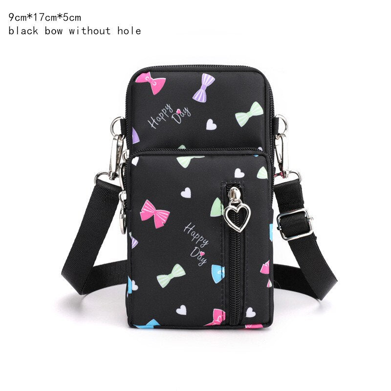 Women Fashion Summer Shoulder Bag Oxford Waterproof Handbag Wrist Pouch Wallet Girl's Sports Mobile Phone Bag Crossbody Bags