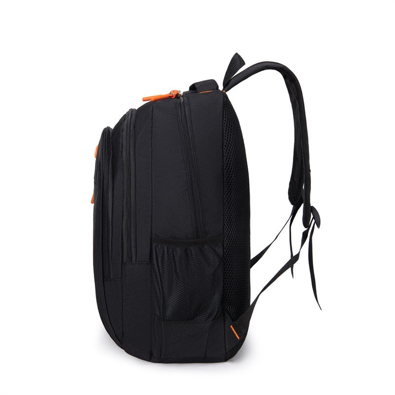 Men's Backpack Black Leisure Sports Men's Bag Large Capacity School backpack for Boys Solid Color Business Computer Bag