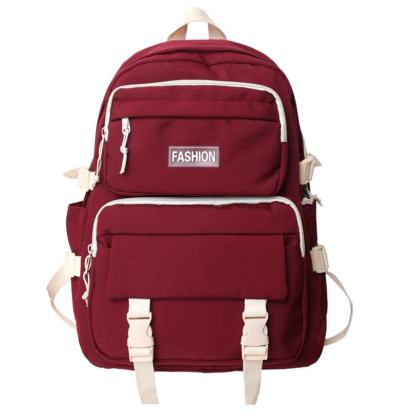 Laptop Backpacks Nylon Backpack Multi-pocket Multifunction Waterproof Large Capacity Solid Color Women Bag School Backpack