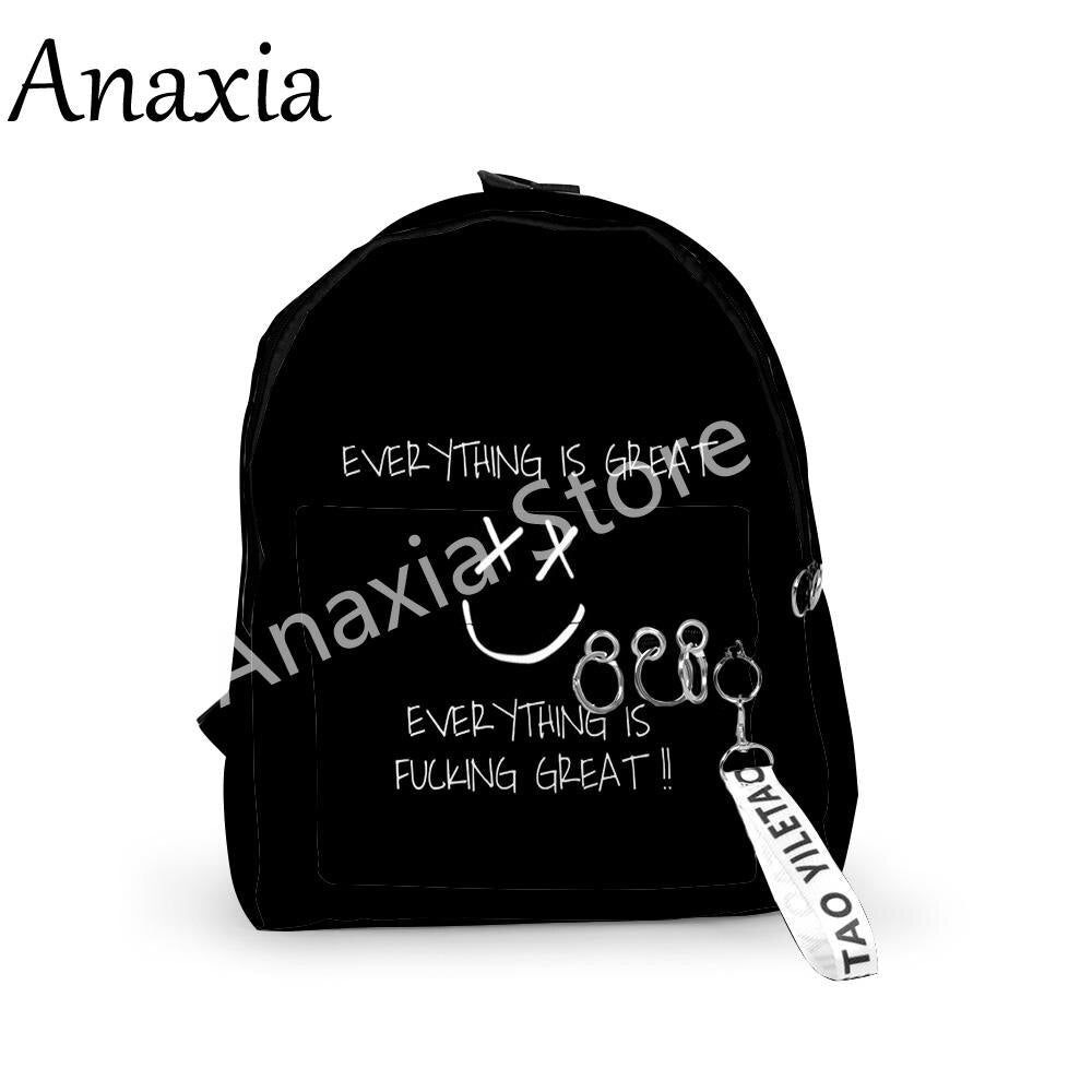 Creative Popular Backpacks Boys/Girls pupil School Bags 3D Print Keychains Oxford Waterproof Funny Cute Small Backpacks