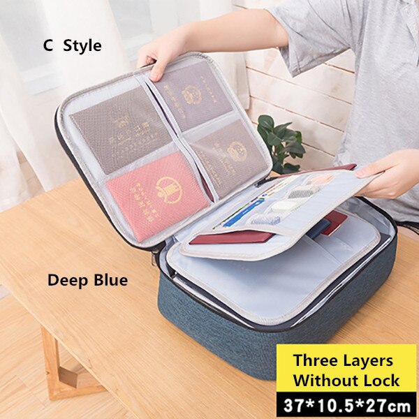 Travel Business Briefcase A4 Document Bag Waterproof Oxford Tote Men Women's Electronic Product Storage Pouch Office Organizer