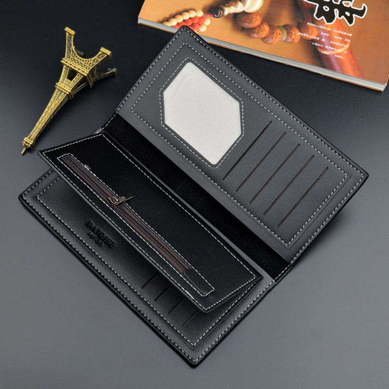 New Men Wallets Fashion Large Capacity PU Leather Purses Long Multifunctional Money Bag for Men Coin Card Holders Dropshipping