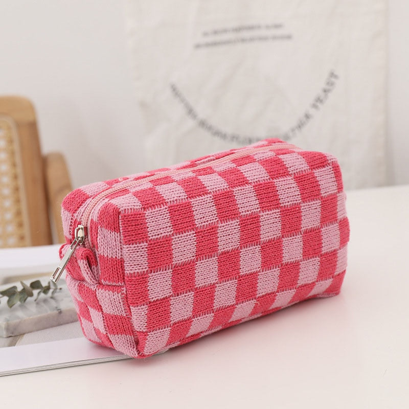 Zipper Pouch Lipsticks Make Up Brush Bag Makeup Pouch 3D Flower Print Cosmetic Bag Vintage Style Women Pencil Case Makeup Bag
