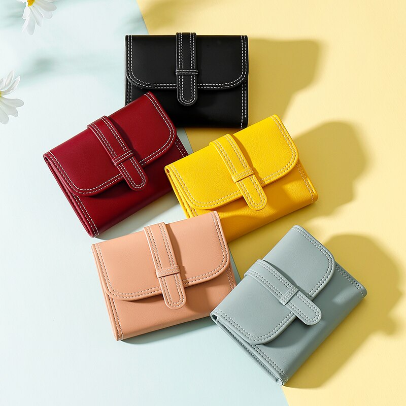 New Fashion Tri-fold Wallet For Women's PU Leather Small Short Wallets Mini Coin Purse Card Holder Ladies Clutch Purses Female