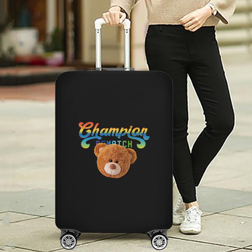 Luggage Cover Protective Thickening Travel Accessories Luggage Dust Cover for 18-28 Inch Bear Print Fashion Suitcase