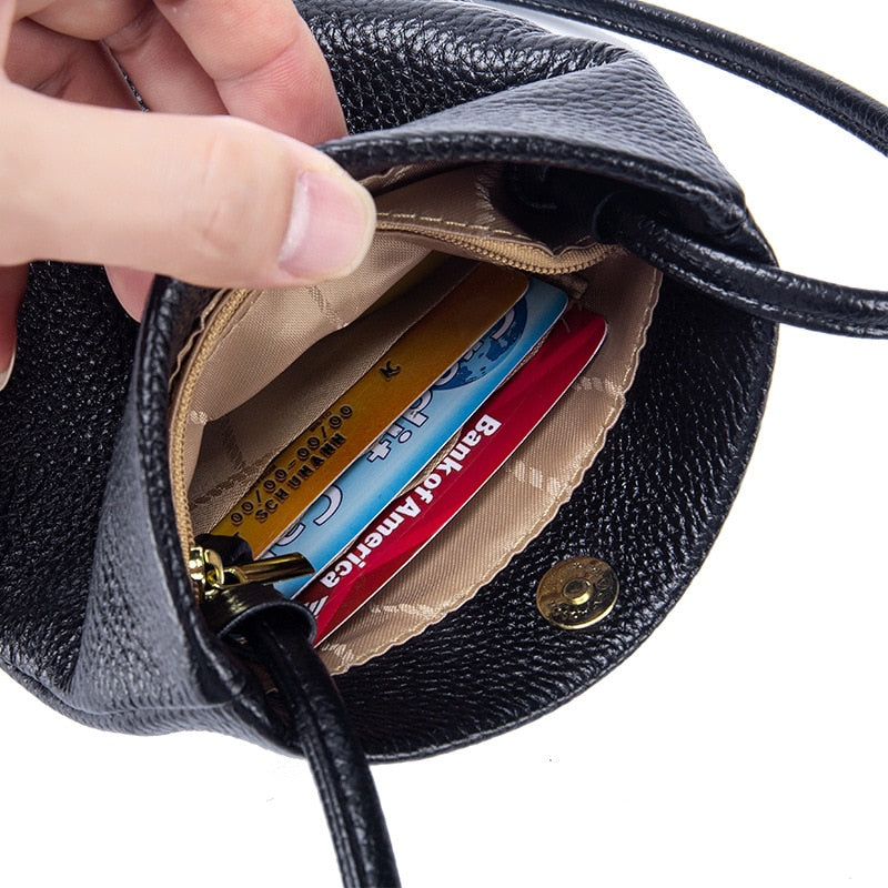 New Women Genuine Leather Handbags Female Large Capacity Shoulder Bags Phone Pocket Card Holders Fashion Crossbody Bags for Girl