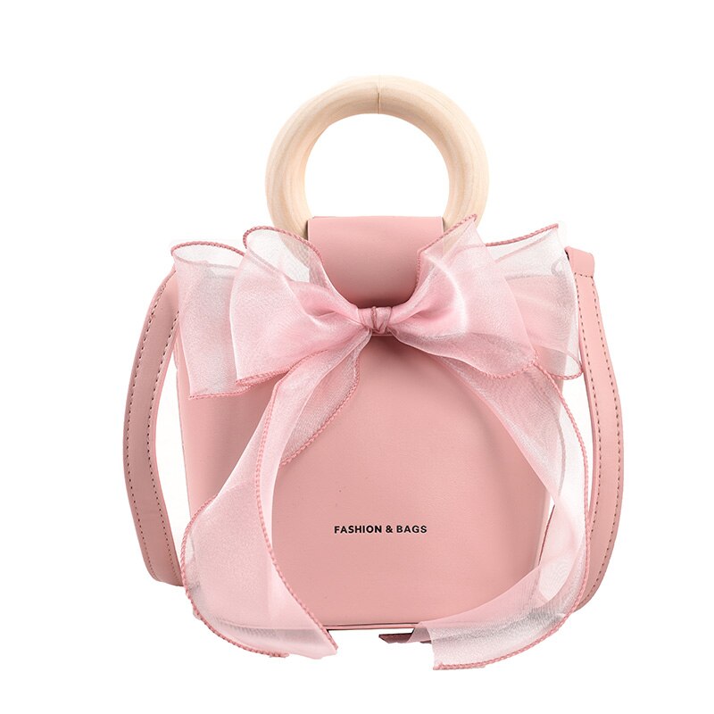 Cute Muslin Bow Women Bag Luxury Brand Design Female Pu Leather Handbags Mini Small Shoulder Crossbody Bags For Ladies Party Sac