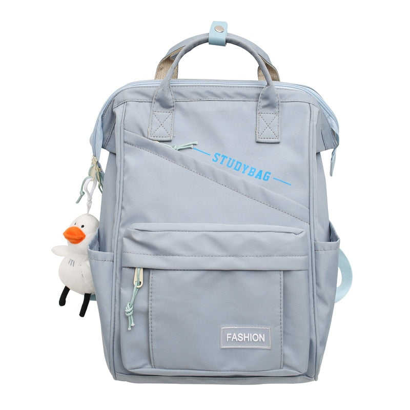 Trendy Women Laptop Waterproof Nylon Bag Girl Cute Travel Green Backpack Female Mommy Bag Fashion Ladies College Backpack Kawaii