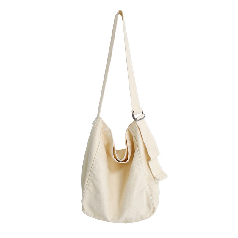 Minimalist Style Solid Shoulder Bags 100% Cotton Unisex Solid Crossbody Bags Canvas Packages South Korea Casual Messenger Bags