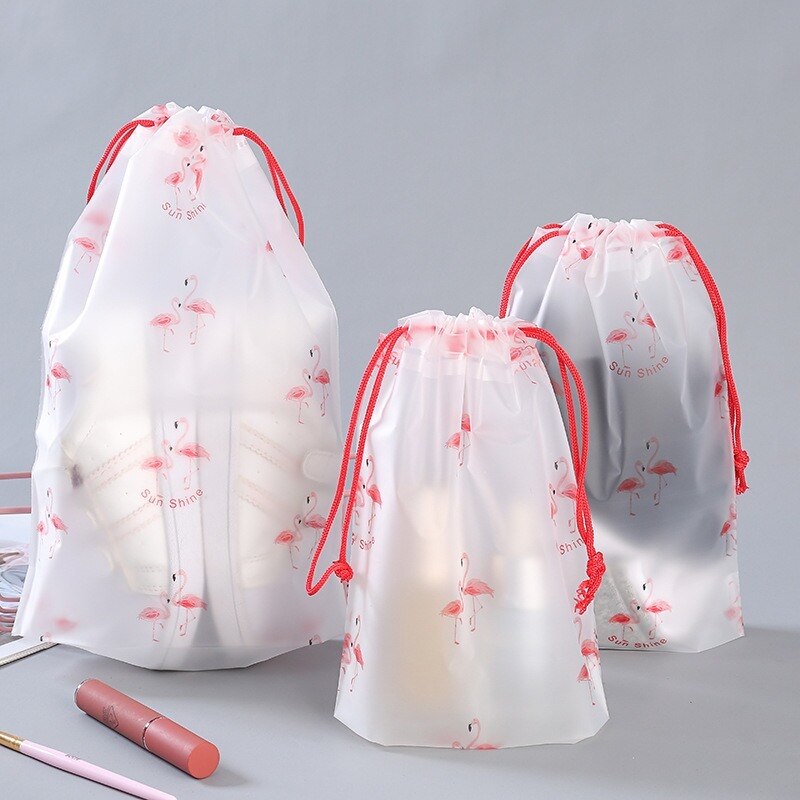 1Pcs Girl Clear Drawstring Cosmetic Bag PVC Transparent Makeup Bag for Women Waterproof String Beauty Case Travel Toiletry Bags