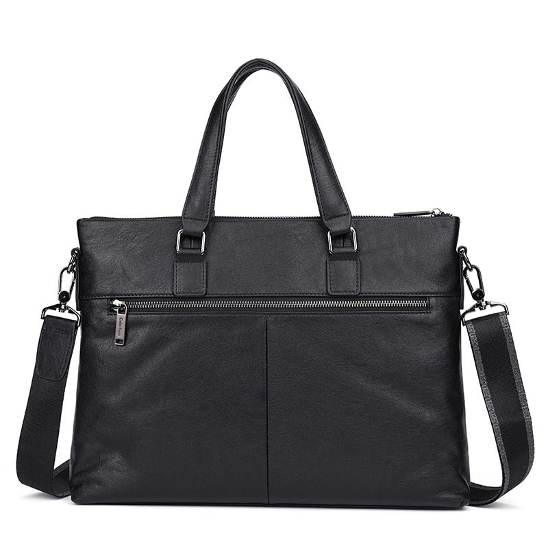 Genuine Leather Men's Briefcase high-capacity Handbag Fashion Trend Shoulder Bag Business Casual Office Bag For 14 Inch Laptop
