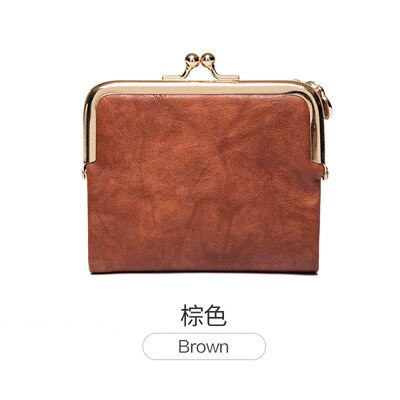Women Wallet Short Bifold Retro Multifunction Coin Purse with Zip and Kiss Lock Green PU Leather Female Short Purses Wallets