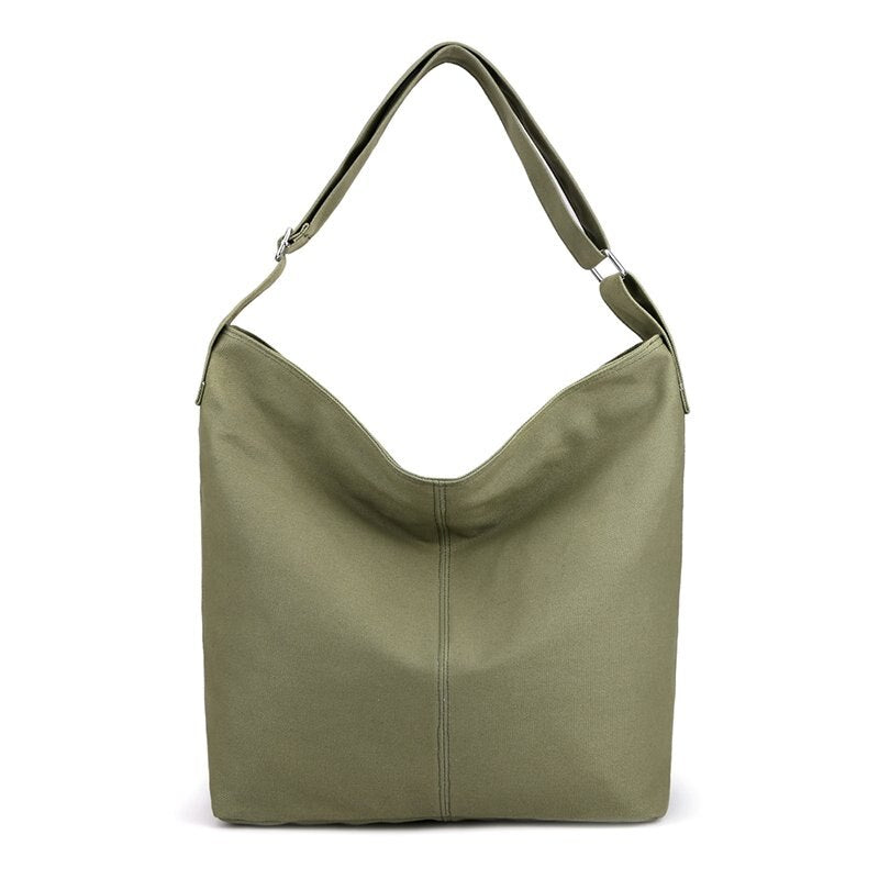 Fashion Canvas Women Bags Casual Totes Female Large Travel Shoulder Messenger Bag College Student Bag Solid Color Lady Handbags