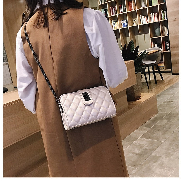 Korean All-match Women's Bag Small Square Bag Diamond Lattice Chain Bag Crossbody Bags for Women Handbags Women Bags