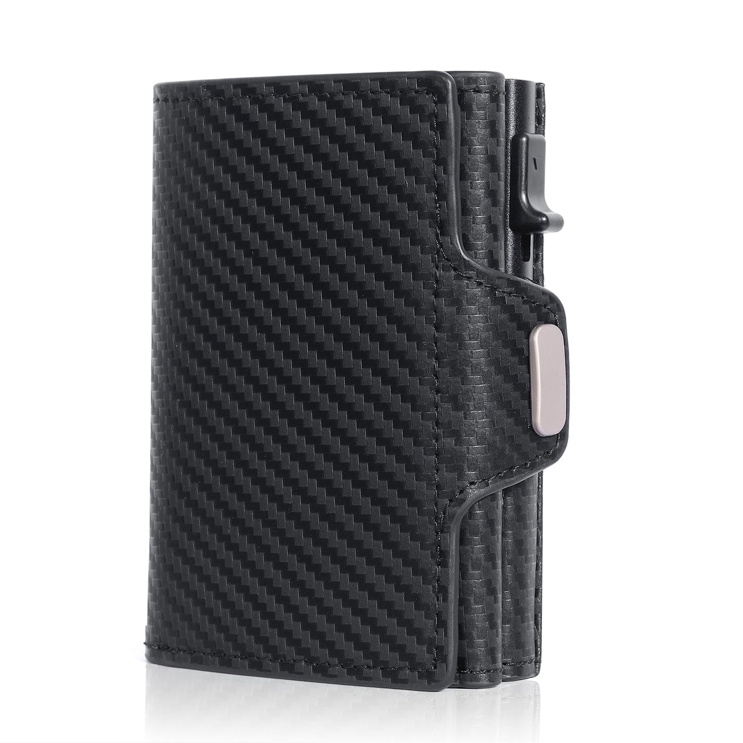 Vintage Crazy Horse Leather Men Wallets Luxury RFID Protection Mini Metal Wallet Zipper Coin Pocket for Men and Women