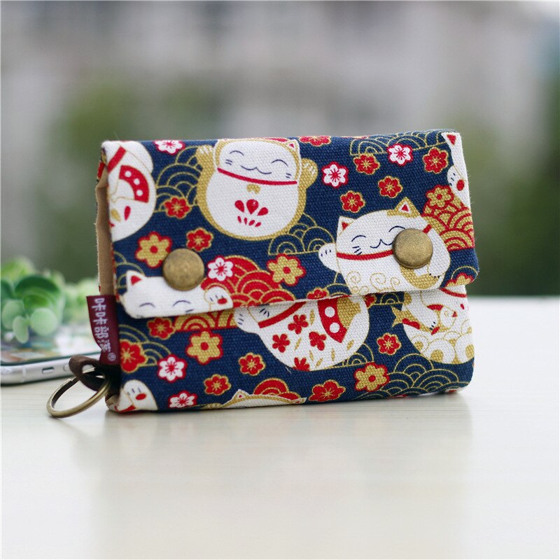 Vintage Casual Women Wallets Denim Canvas Short Buttons Clutch Coin Purse Large Capacity Card Holder Wallet