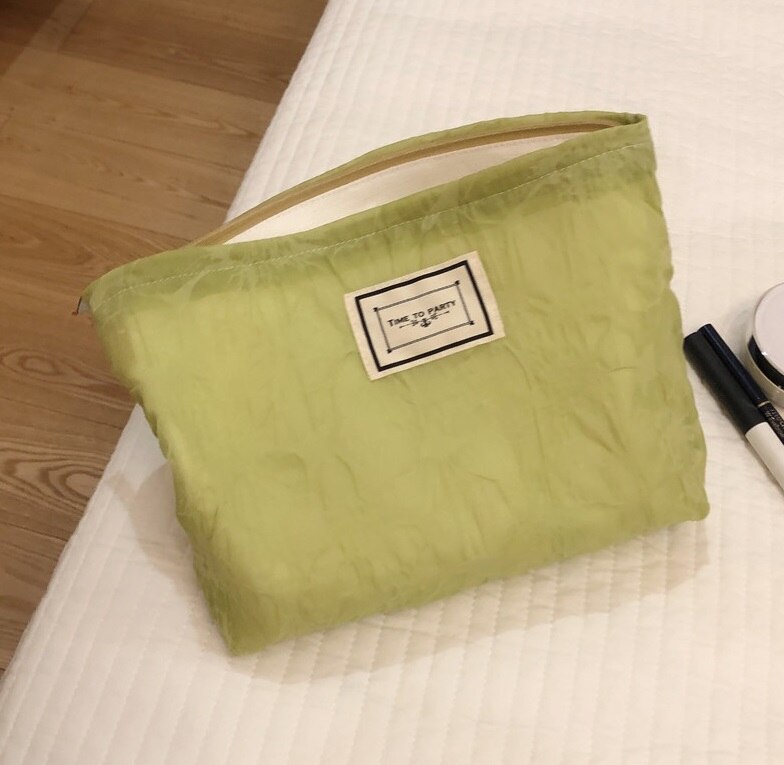 1Pc Summer Flower Makeup Bag For Women Large Floral Cosmetic Bag Girl Pencil Case Travel Makeup Beauty Storage Organizer Handbag