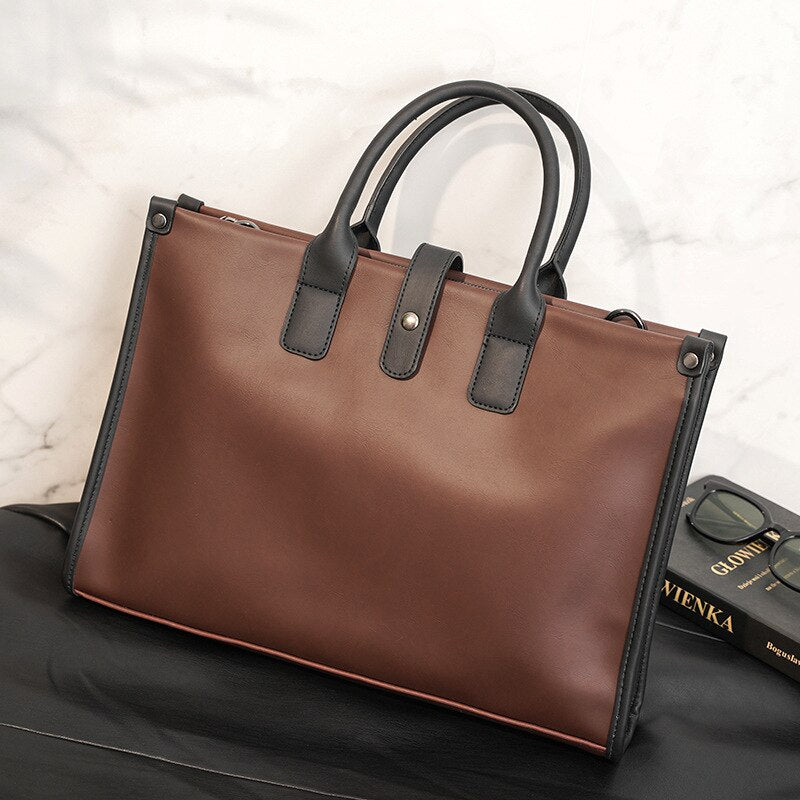 Xiao.p Fashion Men's High Quality Pu Leather Business Briefcase Casual Document Bag Computer Bag Crossbody Bag One Shoulder Bag