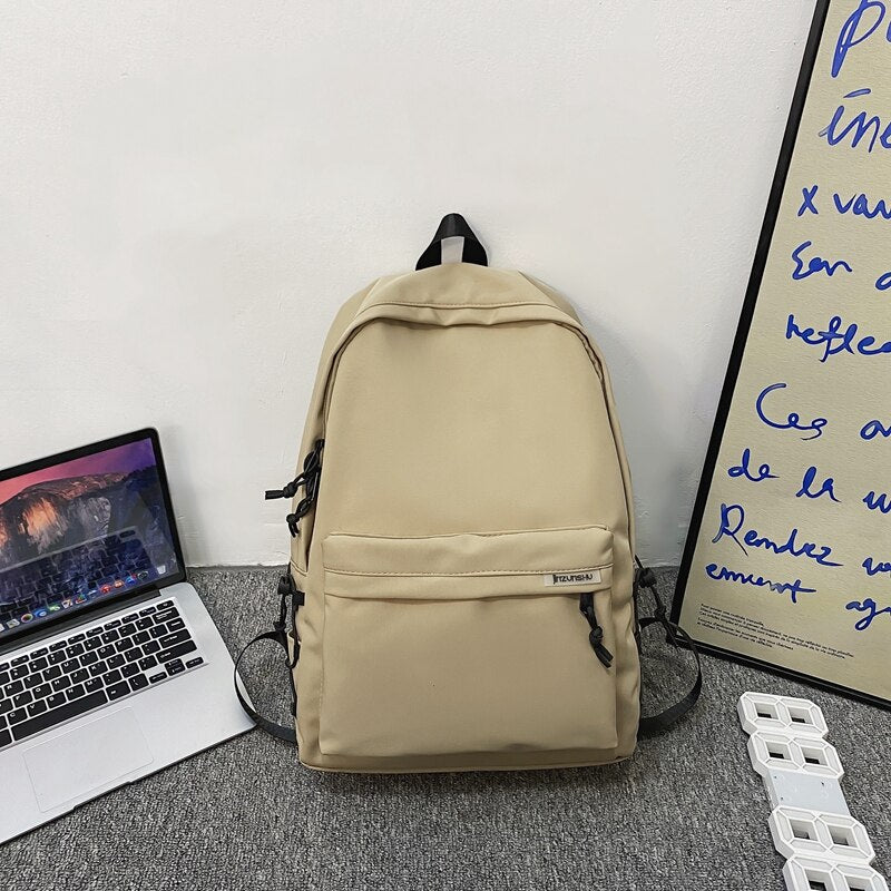 Unisex Solid Color Nylon Backpacks Fashion Women Backpack Men Big Schoolbag Cool Bookbag Teen Student Portable Laptop Bagpack