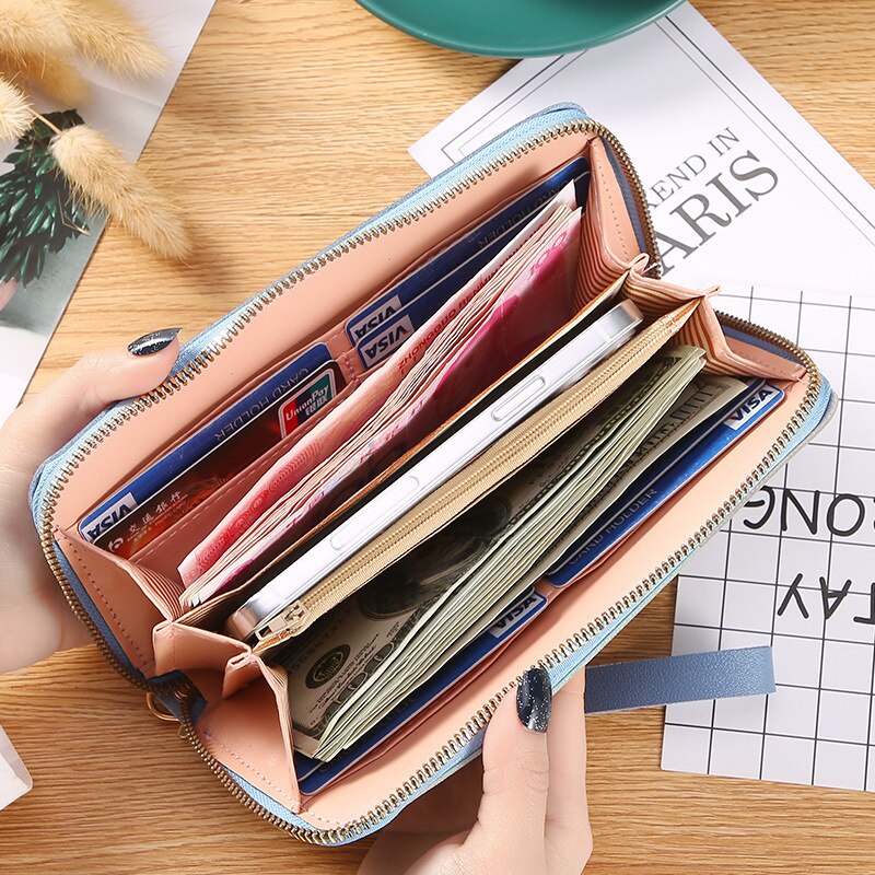 Fashion Wallets Zipper Coin Purse Lady Long or Short Purse Purse Women Clutch Card Stand PU Leather Moneybag Wallet Billfold