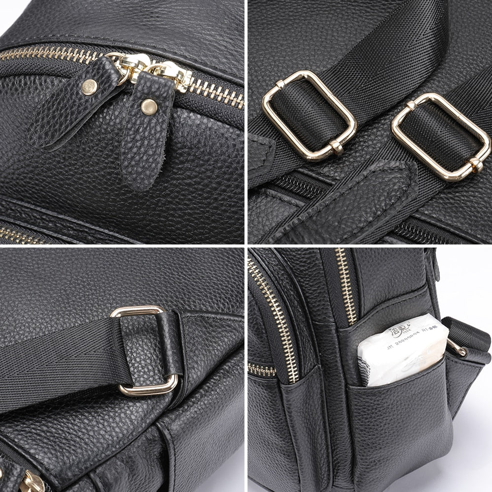 WESTAL Women's Leather Backpack Black School Backpack for Women Bagpack Luxury Shoulder Bags Woman mochila feminina Back Pack
