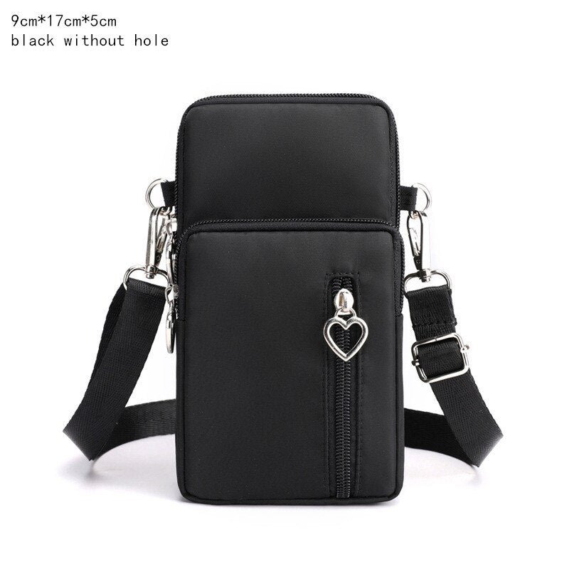 Women Fashion Summer Shoulder Bag Oxford Waterproof Handbag Wrist Pouch Wallet Girl's Sports Mobile Phone Bag Crossbody Bags