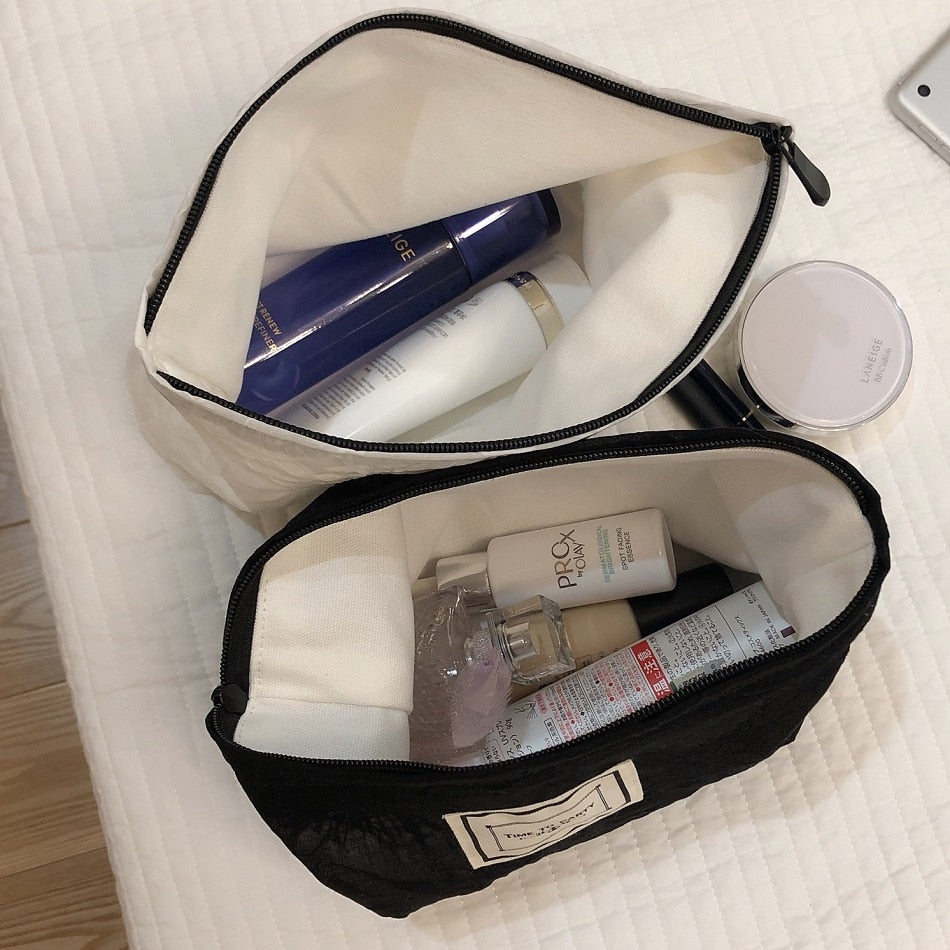 1Pc Summer Flower Makeup Bag For Women Large Floral Cosmetic Bag Girl Pencil Case Travel Makeup Beauty Storage Organizer Handbag