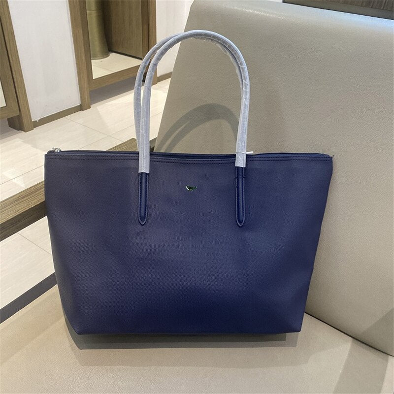 Designer Brand Women's Bags PVC Waterproof Coated Tote Bag Shopping School Casual Travel Laptop Zipper Commuter Handbag