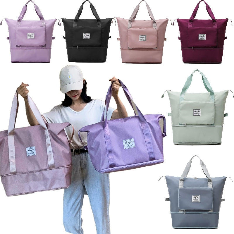 Foldable Large Capacity Storage Folding Bag Travel Bags Tote Carry On Luggage Handbag Waterproof Duffel Women Shoulder Bags