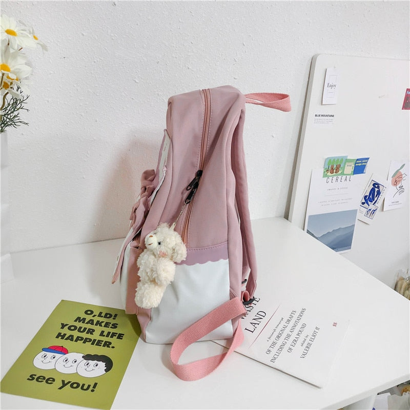 Lolita Rabbit Backpack Cute Bow Ears School Bag Teenage Girls Sweet Backpacks Students Children Harajuku Kids Rucksack