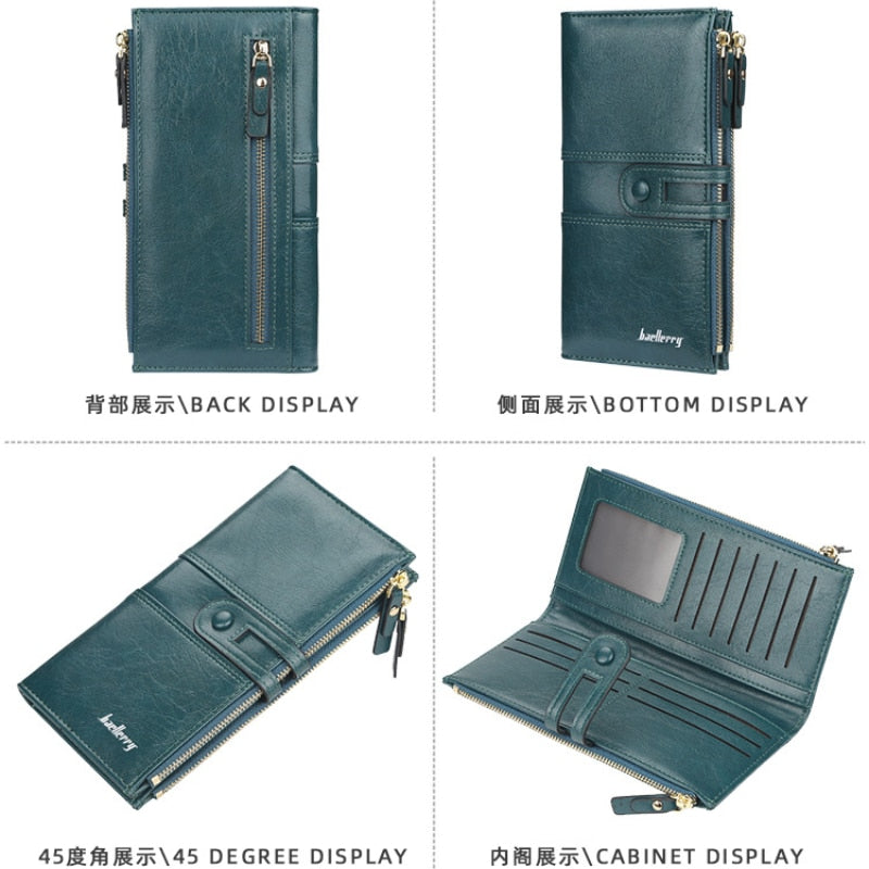 Name Engrave Women Wallets Fashion Long Leather Top Quality Card Holder Classic Female Purse Zipper Brand Wallet for Women
