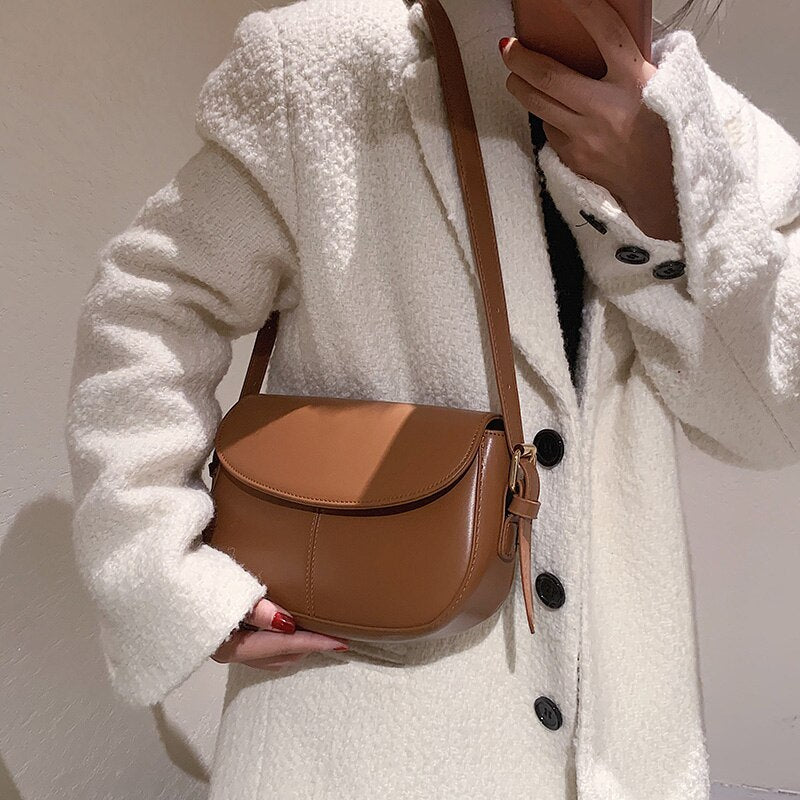 HOCODO Quality Pu Leather Shoulder Bag For Women Solid Color Handbag Female Simple Cross Body Bag Multifunction Women'S Bag